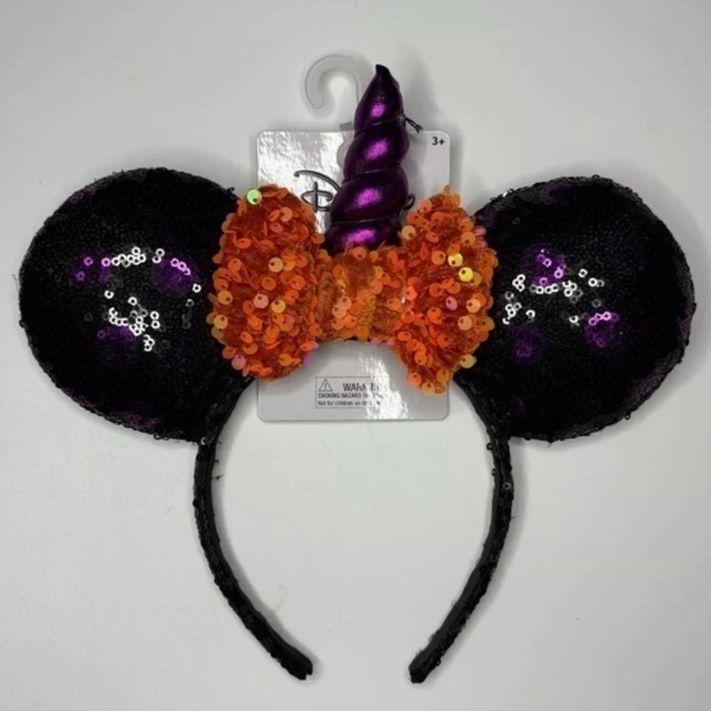NWT Disney Collection Girls Halloween Unicorn Minnie Mouse Ears Headband NEW